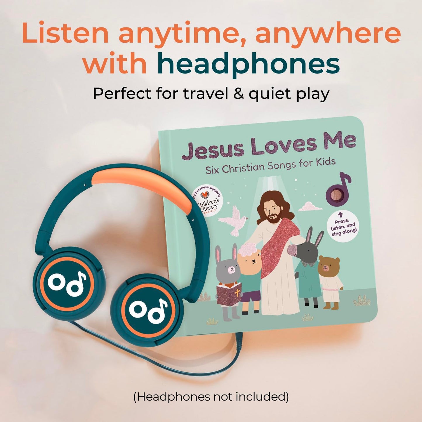 Cali's Books Jesus Loves Me Music Book for Toddlers 1-3 | Christian Musical Toy with USB-C Rechargeable Sound Book
