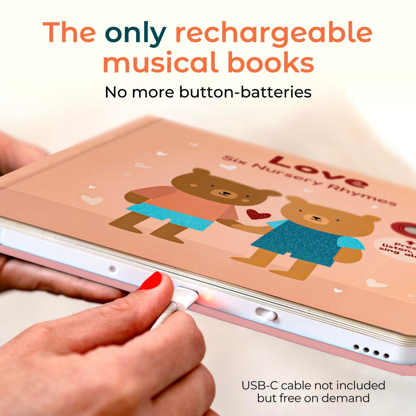 Cali's Books: Toddler Valentine Sound Book with Nursery Rhymes (USB-C Rechargeable)