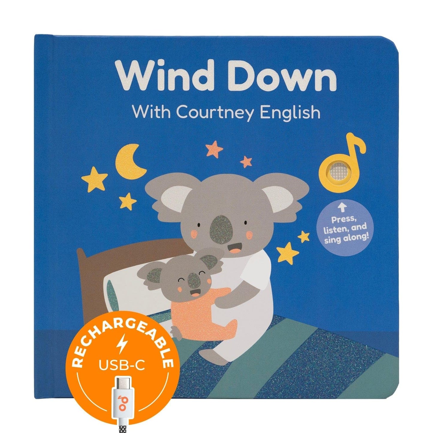 Cali’s Books Wind Down – USB-C Rechargeable Bedtime Musical Book for Toddlers 1-3