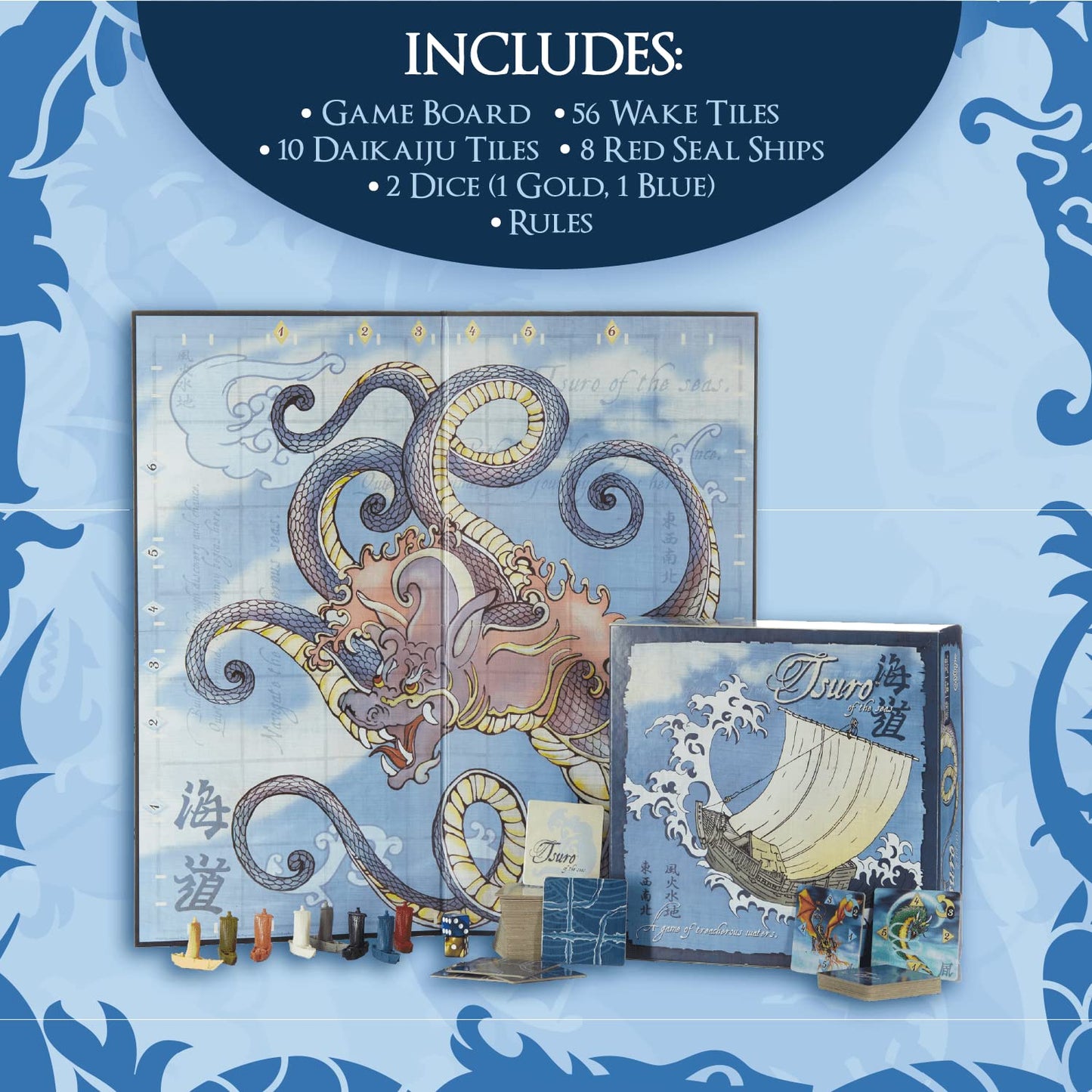 Calliope Tsuro of the Seas – Path-Building Strategy Board Game for 2–8 Players (30–45 Min)