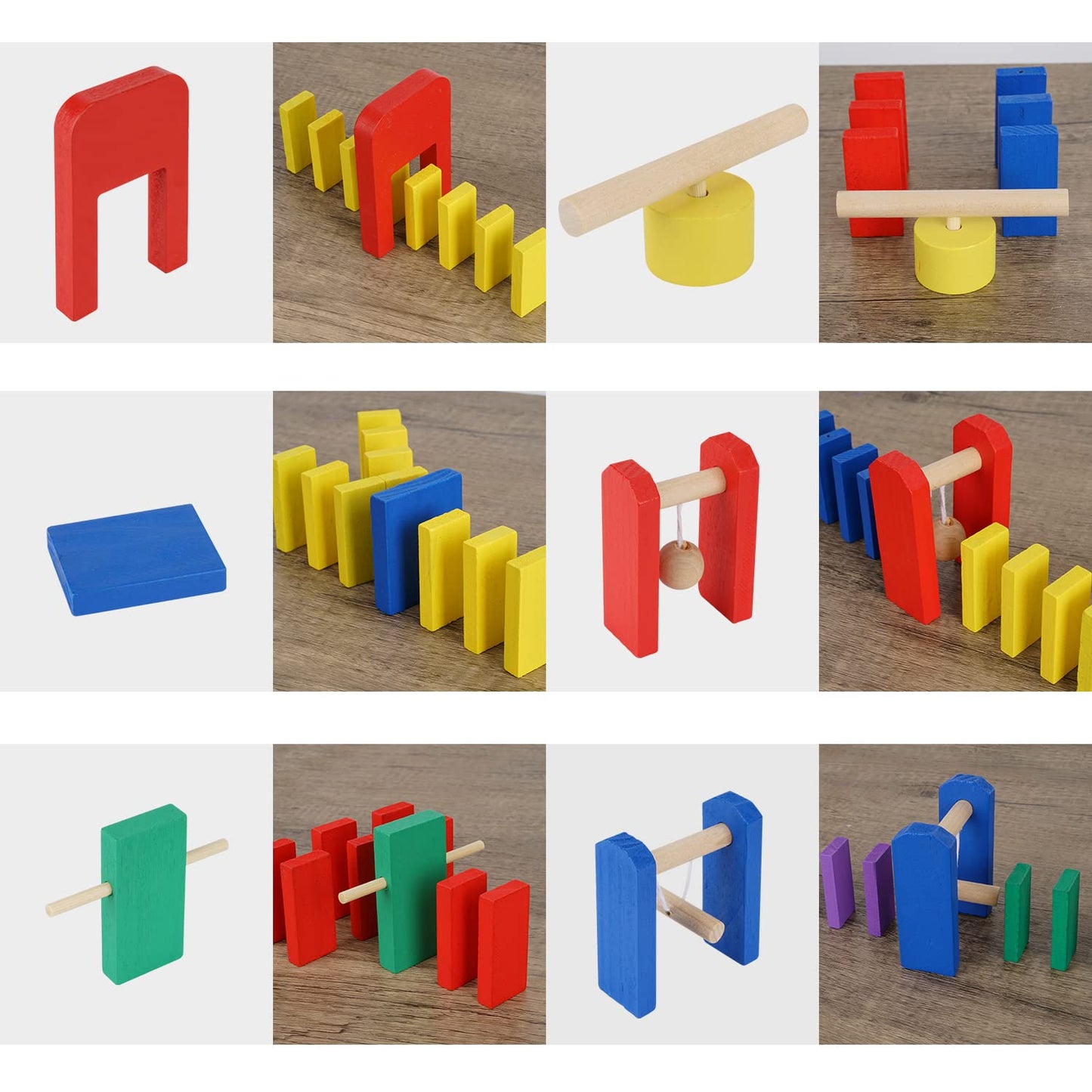 Calmado 1000-Piece Wooden Domino Set for Kids 4-12 – Includes Bag & Instructions