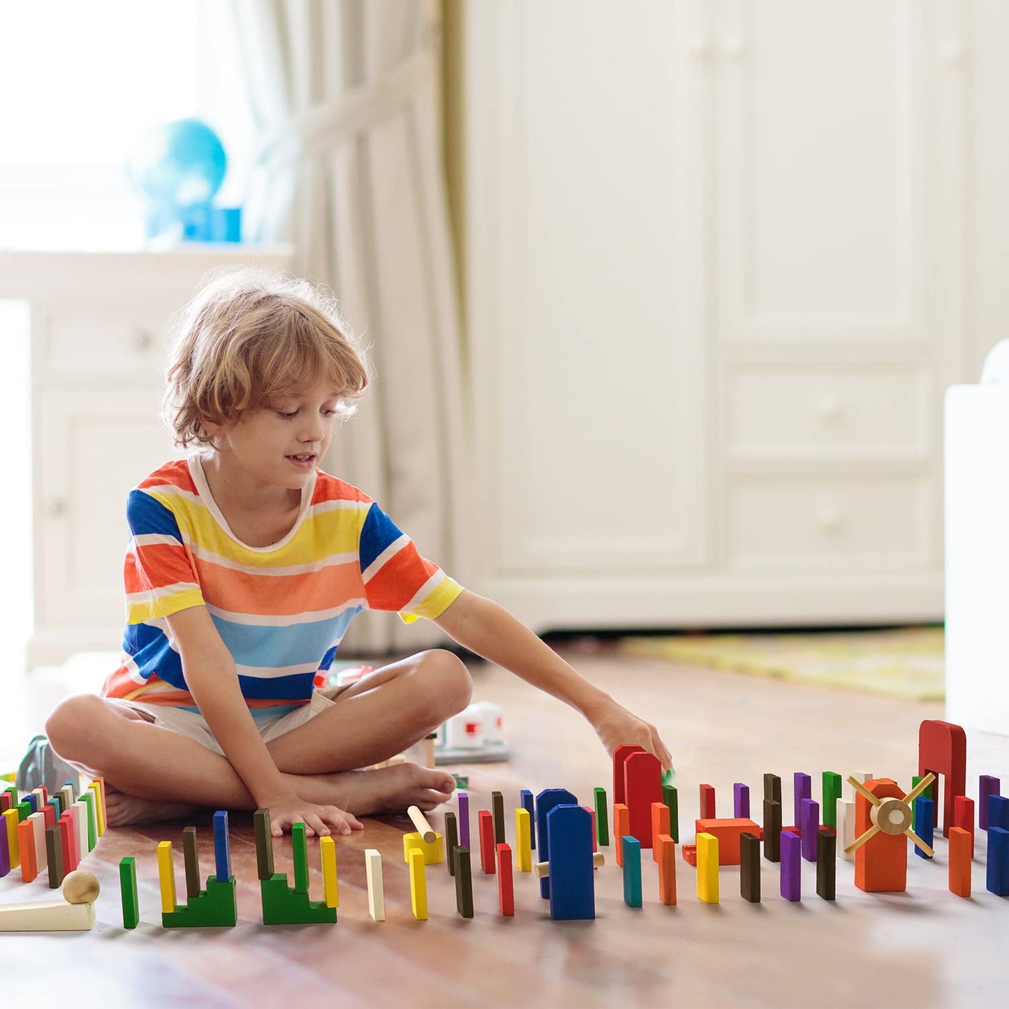 Calmado 1000-Piece Wooden Domino Set for Kids 4-12 – Includes Bag & Instructions
