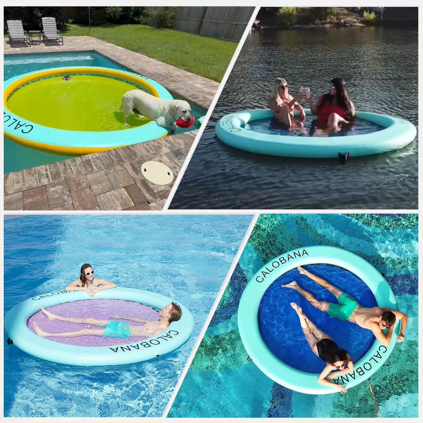 CALOBANA 8' x 8' Heavy-Duty Floating Hammock – Multi-Person Lake & Pool Island
