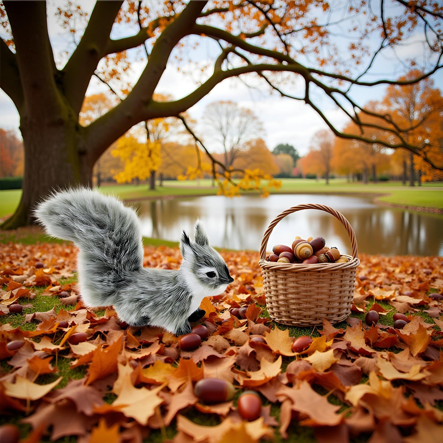 Calsgkspray Gray Mini Squirrel Plush - 4.8-Inch Soft Toy for Home Decor & Gift