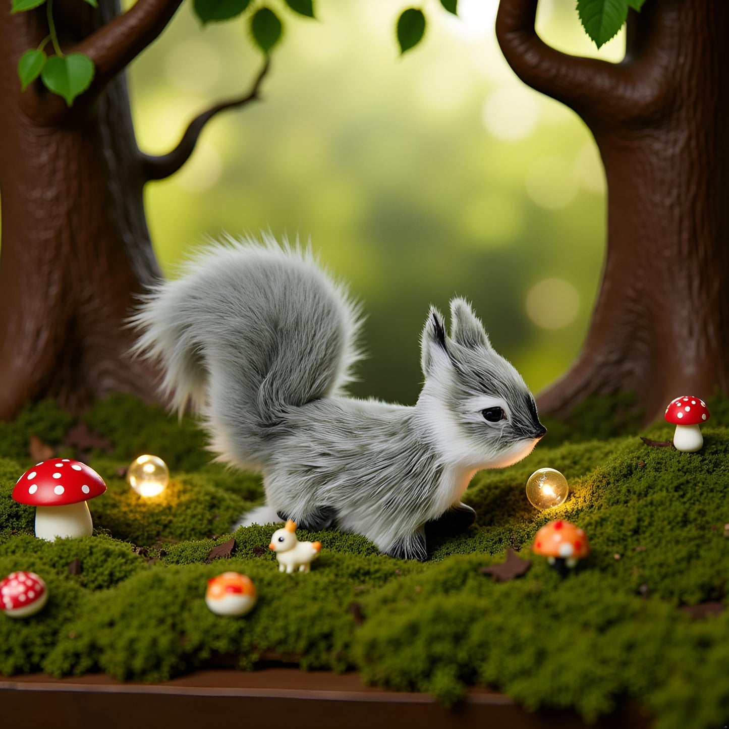 Calsgkspray Gray Mini Squirrel Plush - 4.8-Inch Soft Toy for Home Decor & Gift