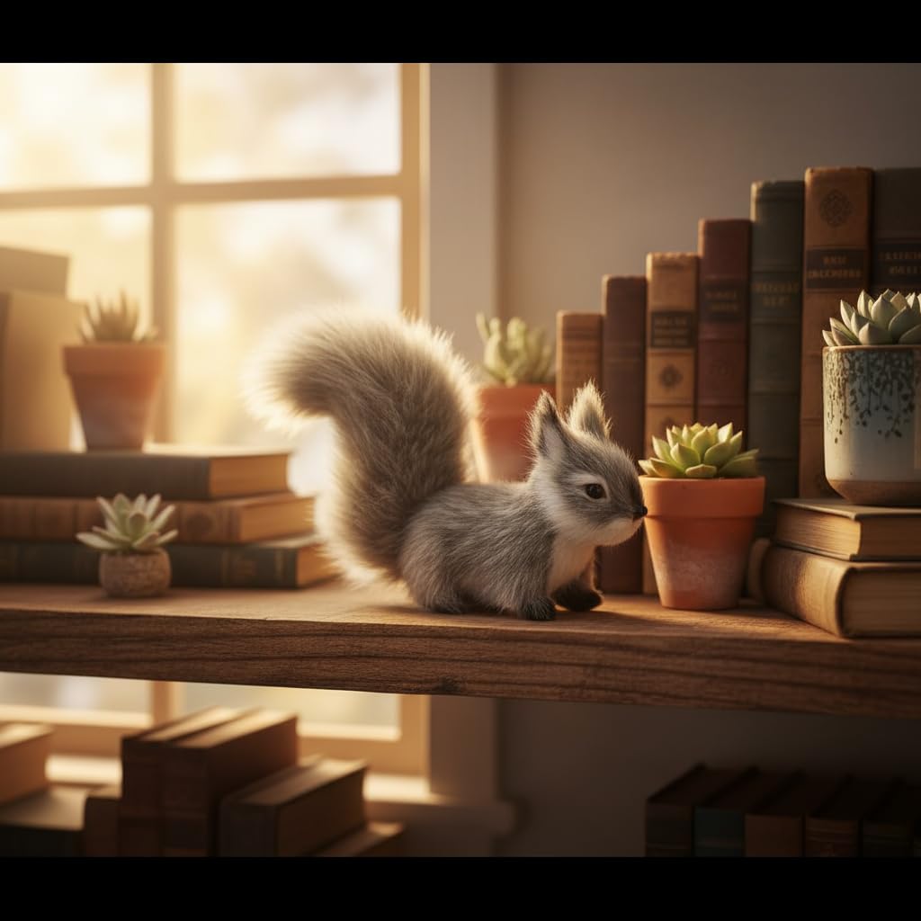 Calsgkspray Gray Mini Squirrel Plush - 4.8-Inch Soft Toy for Home Decor & Gift
