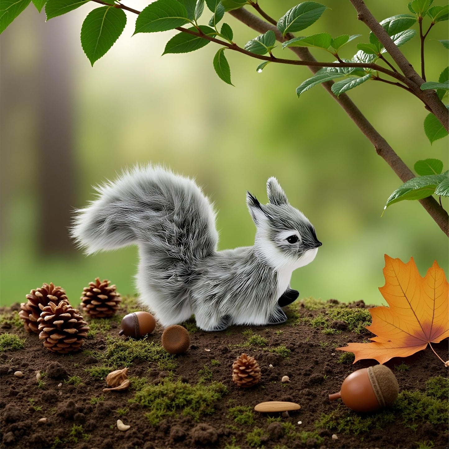 Calsgkspray Gray Mini Squirrel Plush - 4.8-Inch Soft Toy for Home Decor & Gift
