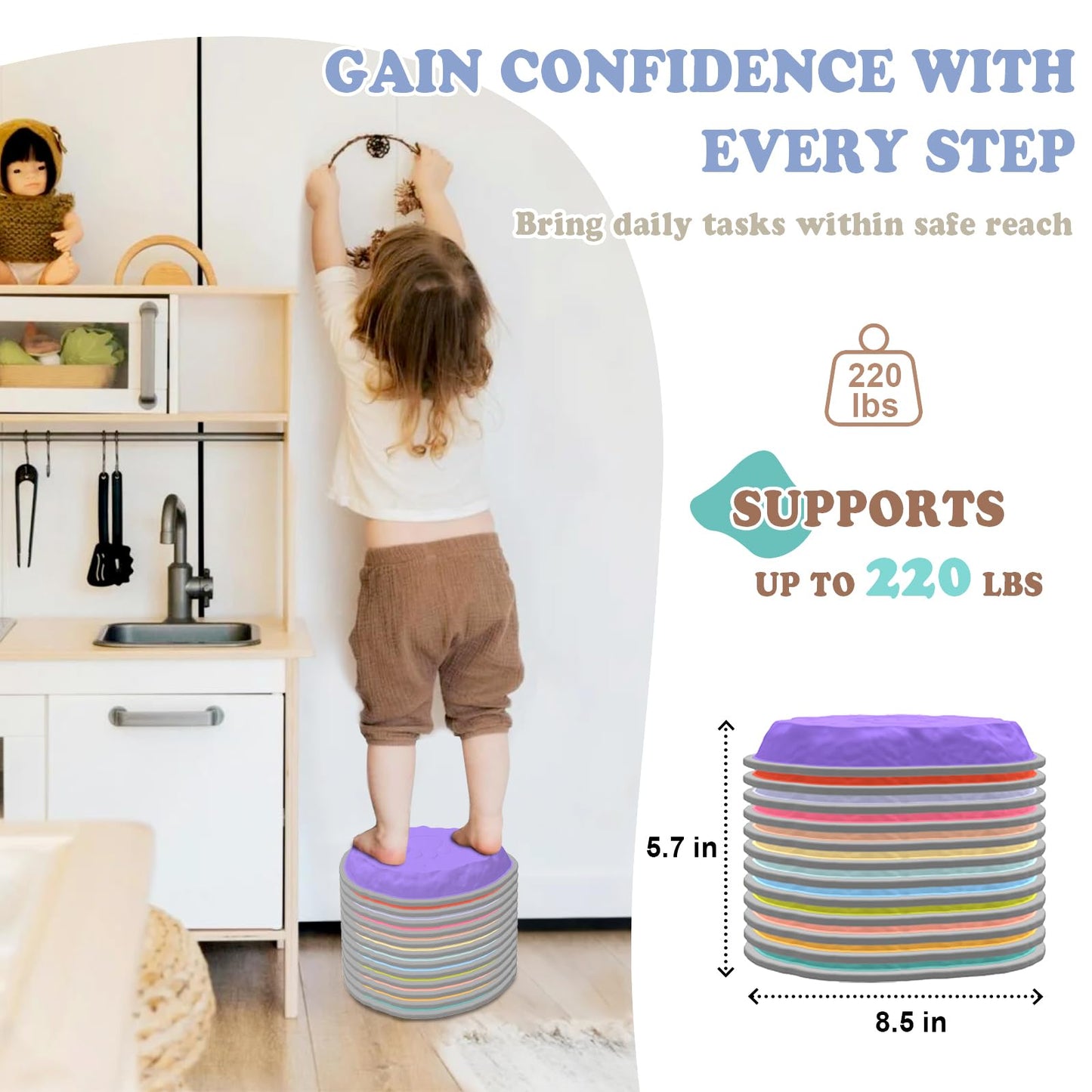 Camelus 12-Piece Stepping Stones for Kids | Balance & Imaginative Play Indoors & Outdoors