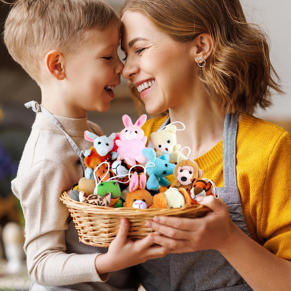 CAMIRUS 24-Pack Mini Animal Plush Toy Set – Cute Keychain Toys for Kids & Gifts