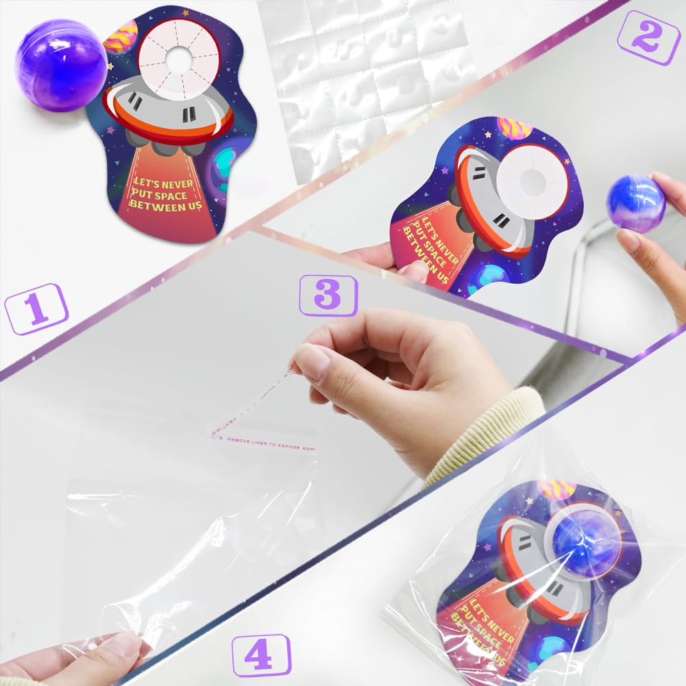 Camirus Galaxy Slime Balls & Space Valentines Cards – 28-Piece Classroom Favors