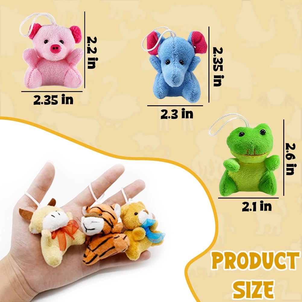 CAMIRUS 24-Pack Mini Animal Plush Toy Set – Cute Keychain Toys for Kids & Gifts