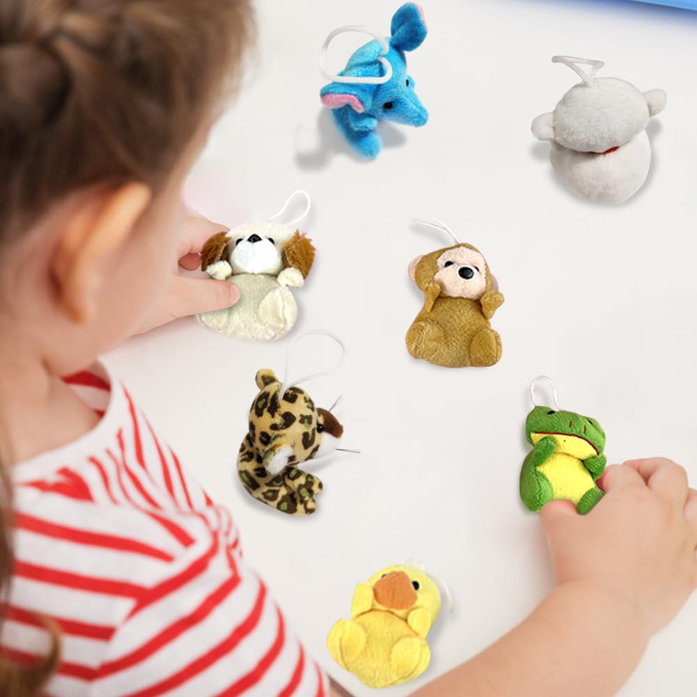 CAMIRUS 24-Pack Mini Animal Plush Toy Set – Cute Keychain Toys for Kids & Gifts
