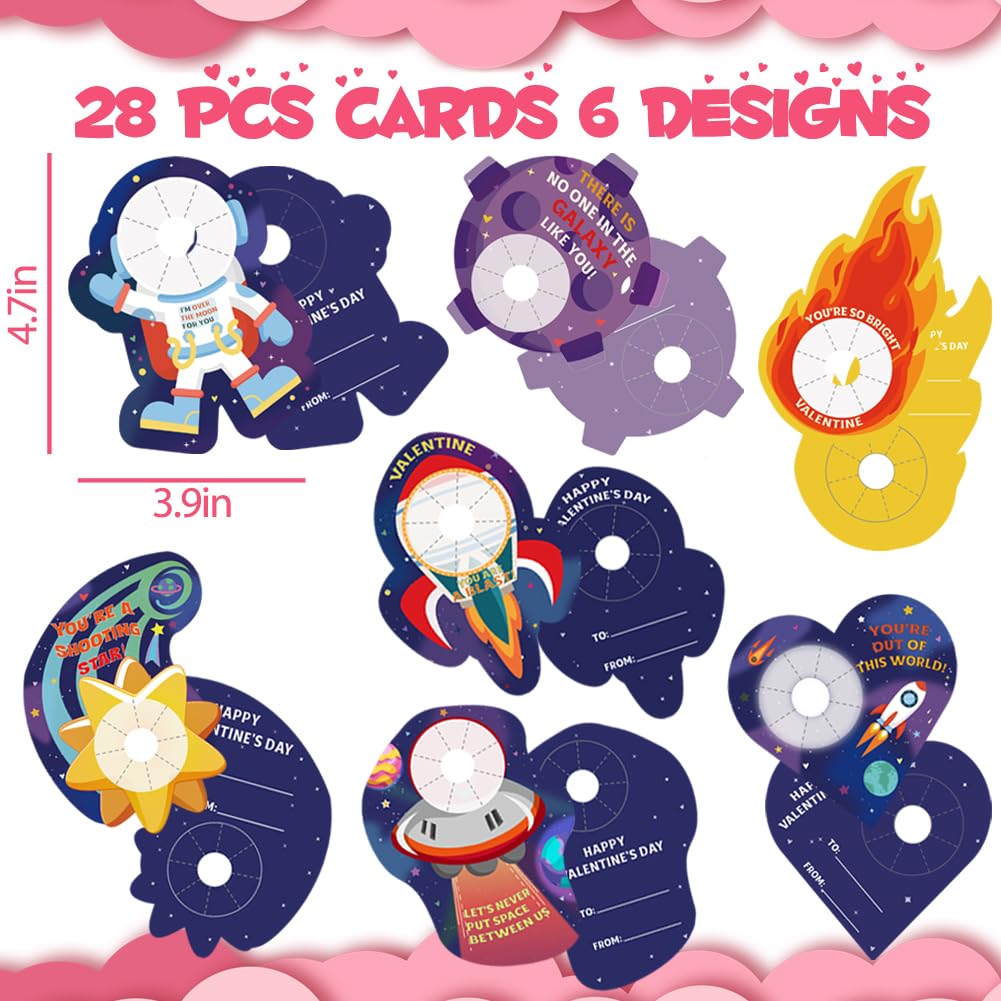 Camirus Galaxy Slime Balls & Space Valentines Cards – 28-Piece Classroom Favors