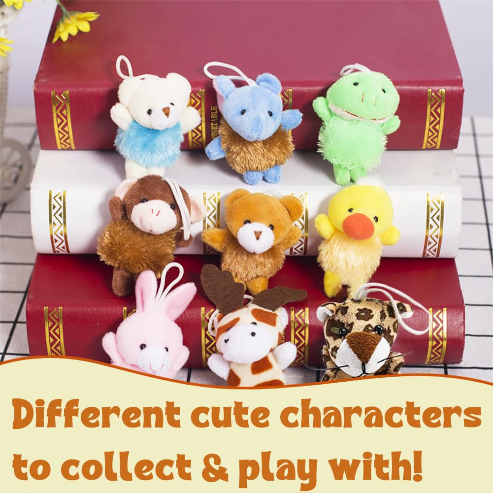 CAMIRUS 24-Pack Mini Animal Plush Toy Set – Cute Keychain Toys for Kids & Gifts