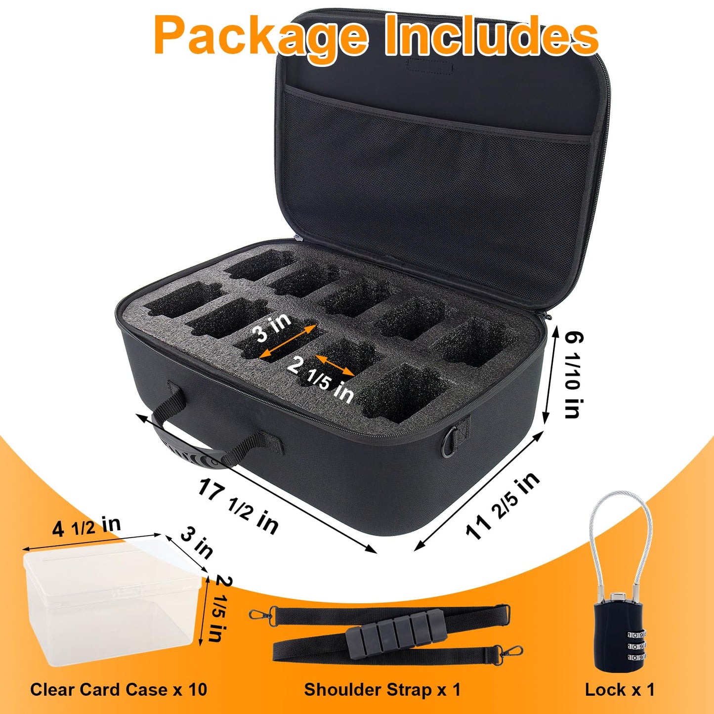 Camkinger Card Deck Box Set — 10 Clear Boxes with Portable Case for MTG, TCG, and Playing Cards