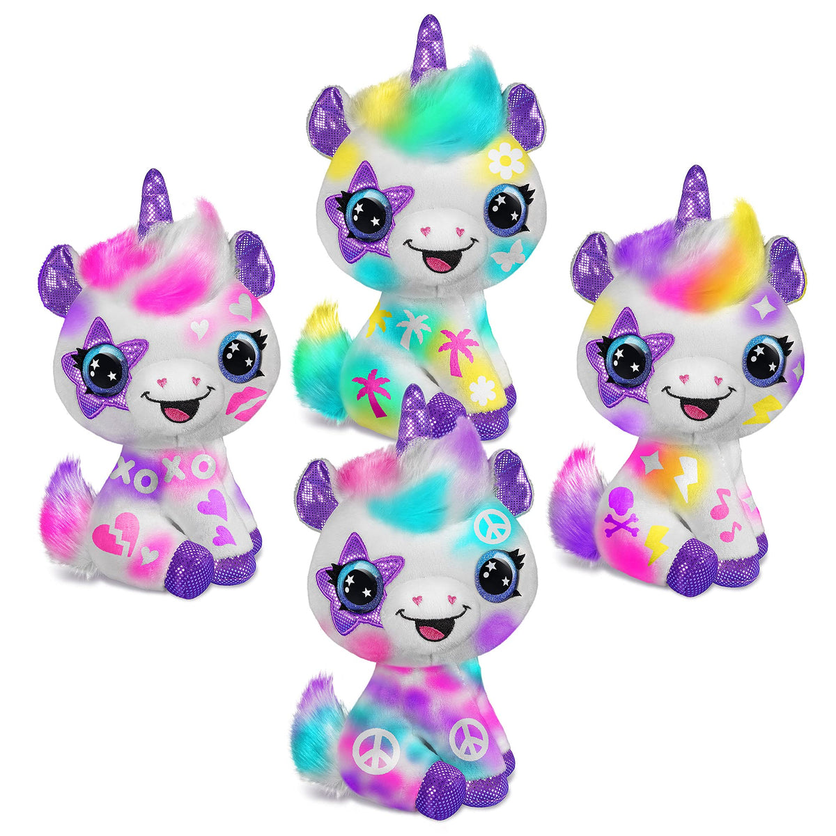 Canal Toys Personalize Airbrush Plush Large Purple Unicorn | Customizable Plush with Battery-Powered Airbrush and 100+ Stencils