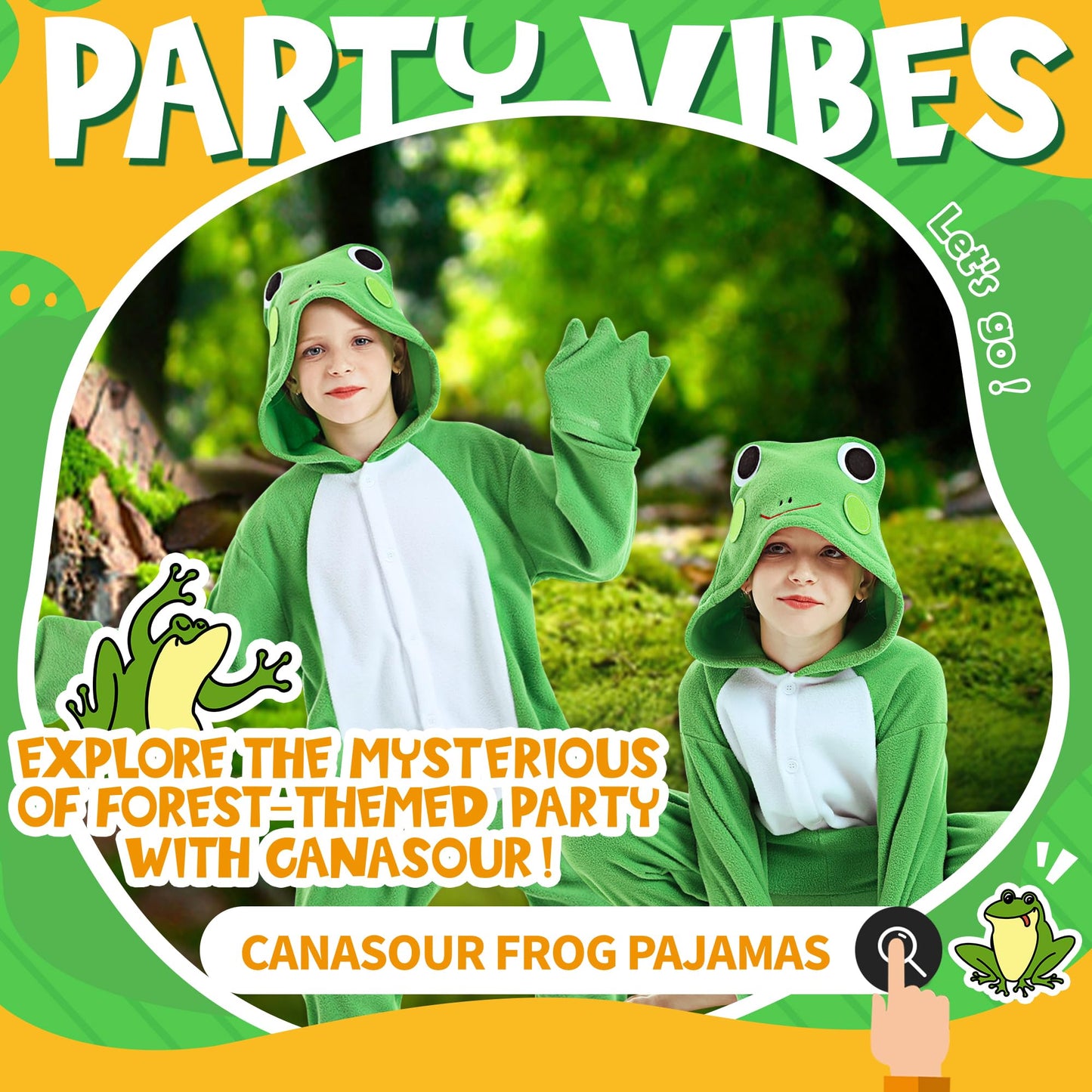 CANASOUR Frog Green Animal Onesie for Kids 4-12 | Cozy Unisex Costume (5T)