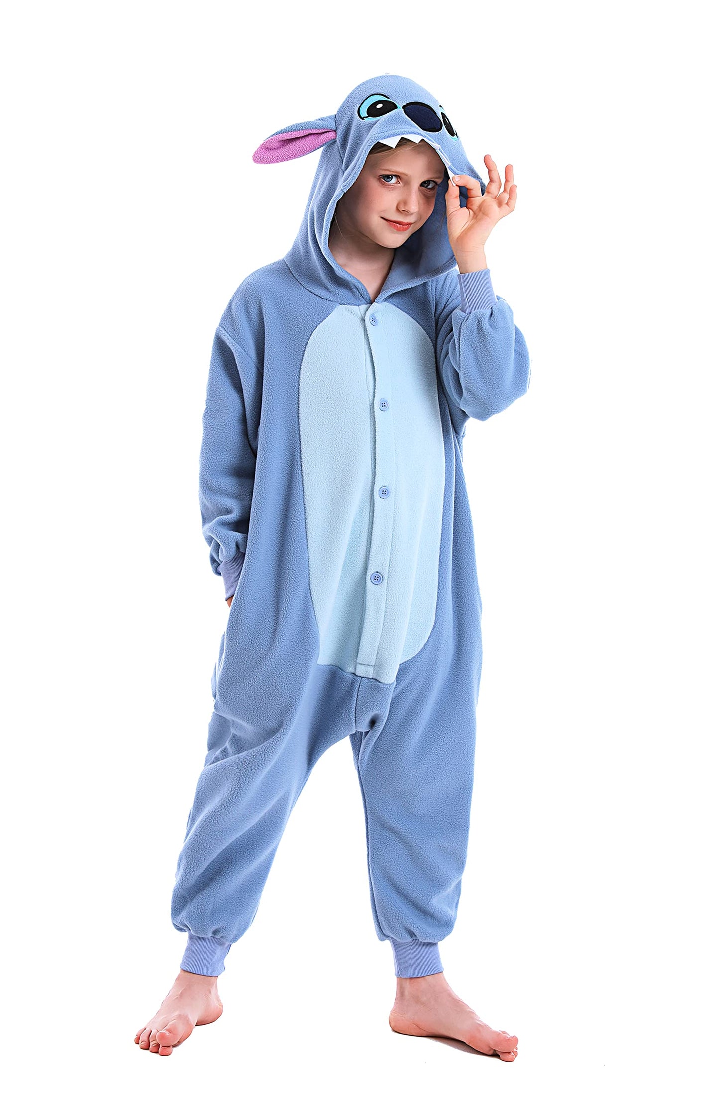 CANASOUR Kids Blue Animal Onesie Costume – 5T Anime Cosplay Pajamas