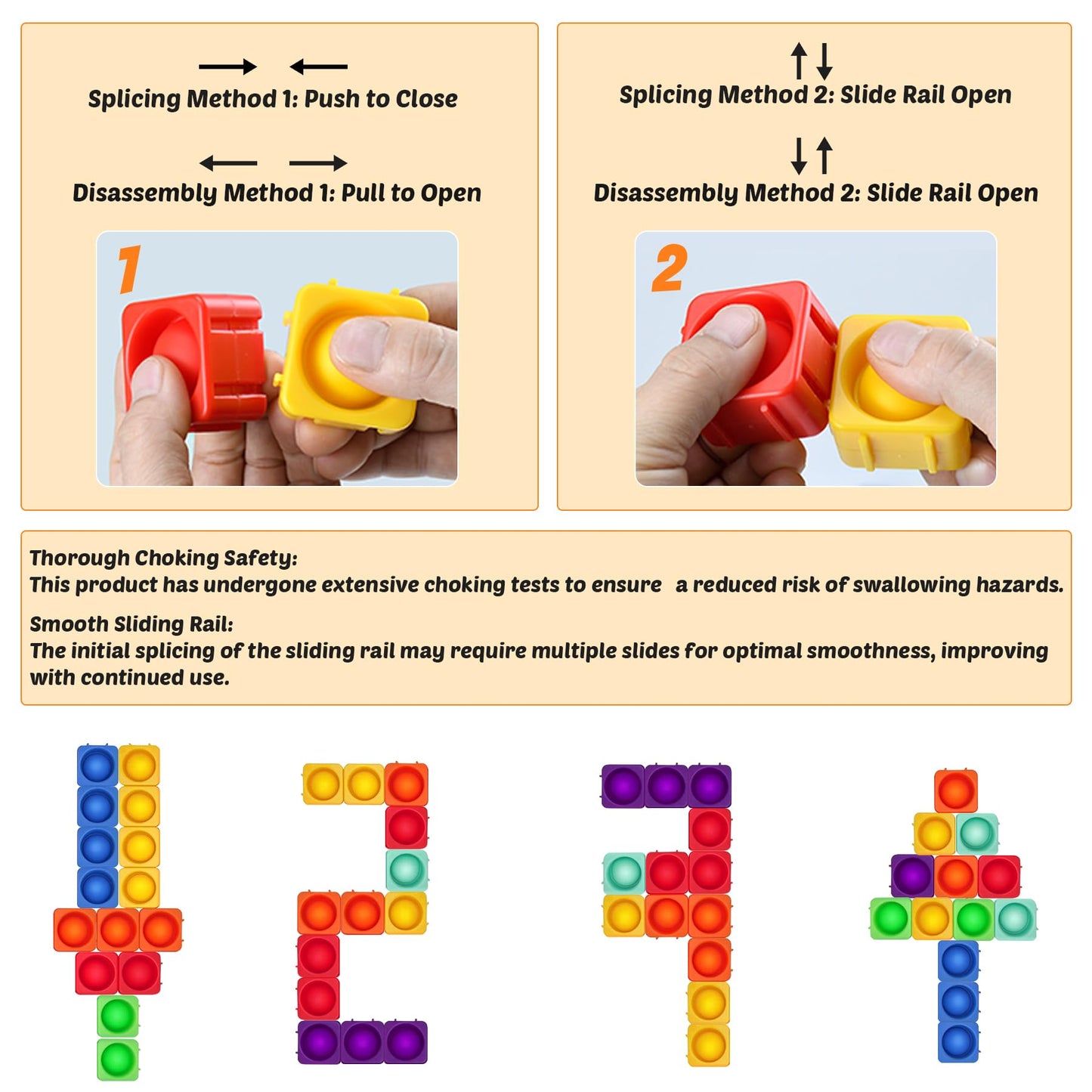 Candisplay Giant Pop Blocks Bubble – Premium Silicone Fidget Blocks for Imaginative Play & Learning (36PCS)