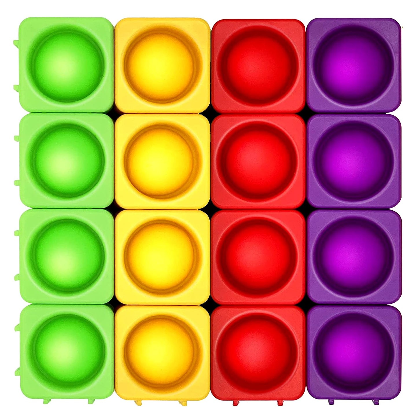 Candisplay Giant Pop Blocks Bubble – Premium Silicone Fidget Blocks (16PCS) for Creative Play, Learning & Puzzle Fun