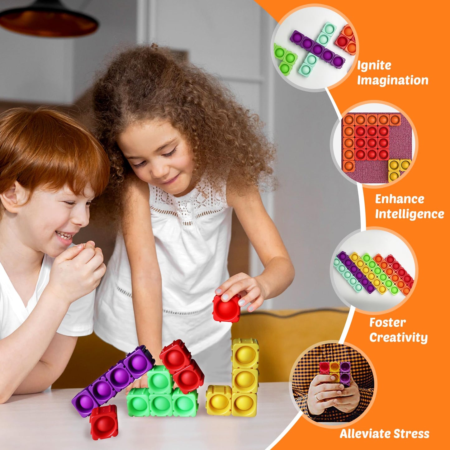 Candisplay Giant Pop Blocks Bubble – Premium Silicone Fidget Blocks (25PCS)