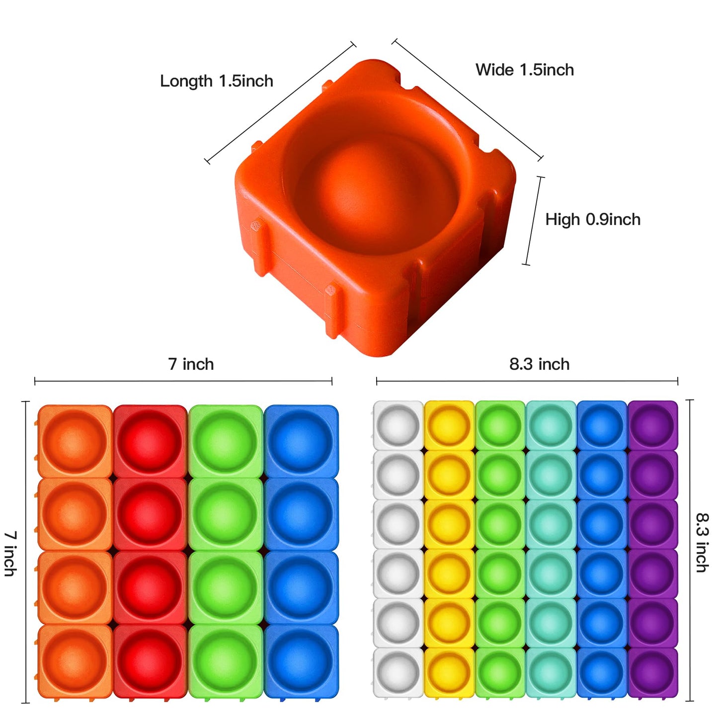 Candisplay Giant Pop Blocks Bubble – Premium Silicone Fidget Blocks for Imaginative Play & Learning (36PCS)
