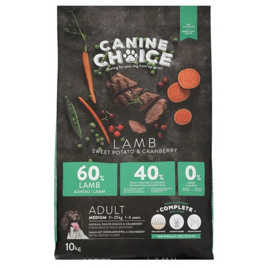Canine Choice Super Premium Gf Medium Adult Dry Lamb 10kg
