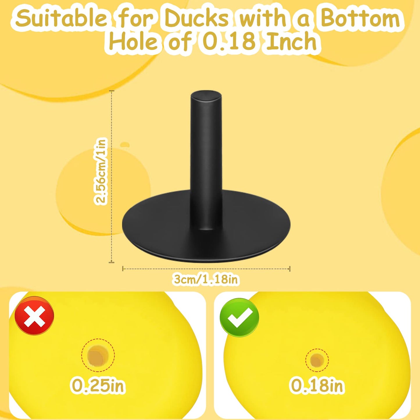CANIPHA 20Pcs Car Duck Holder Kit – Self-Adhesive Rubber Duck Display Mounts, Black