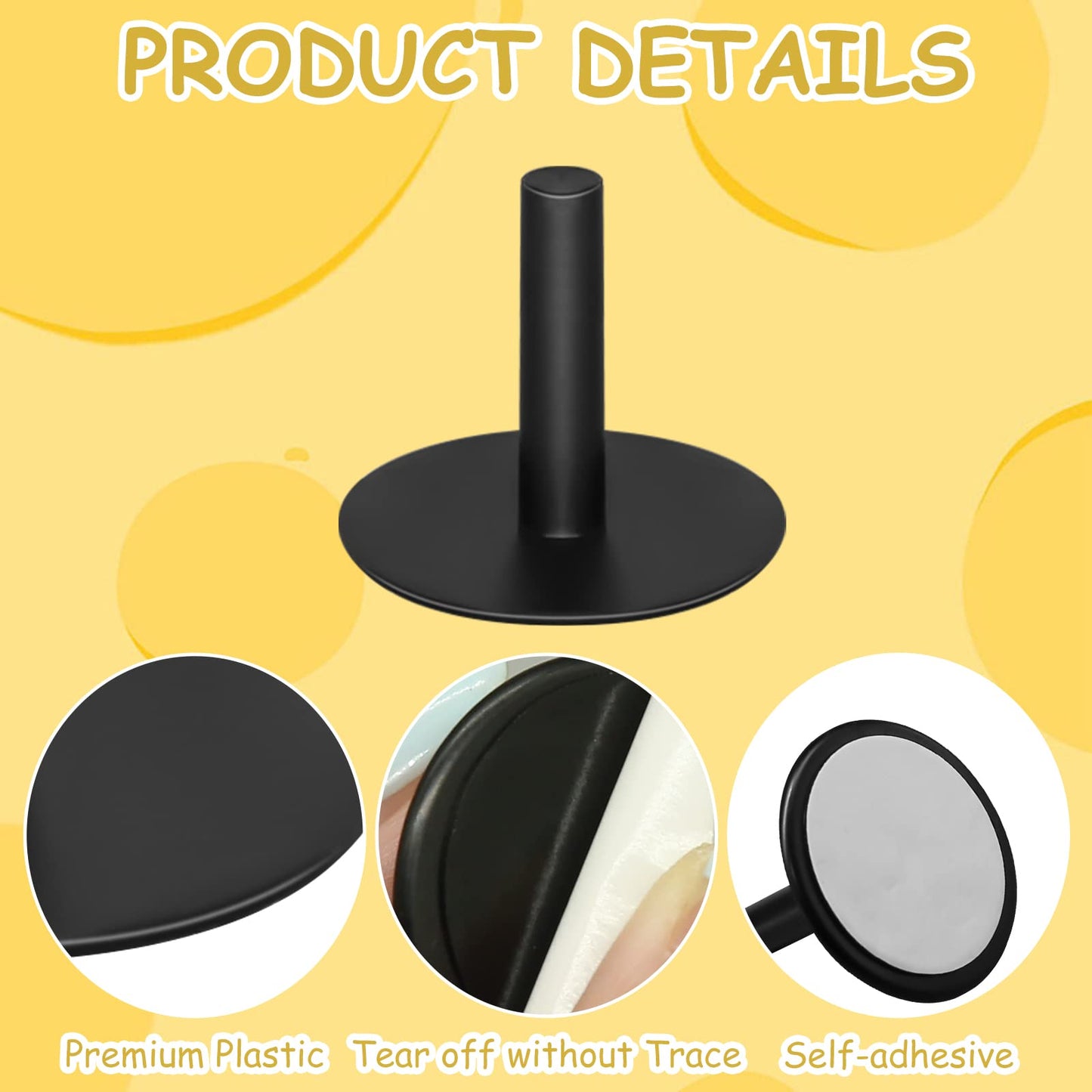 CANIPHA 20Pcs Car Duck Holder Kit – Self-Adhesive Rubber Duck Display Mounts, Black