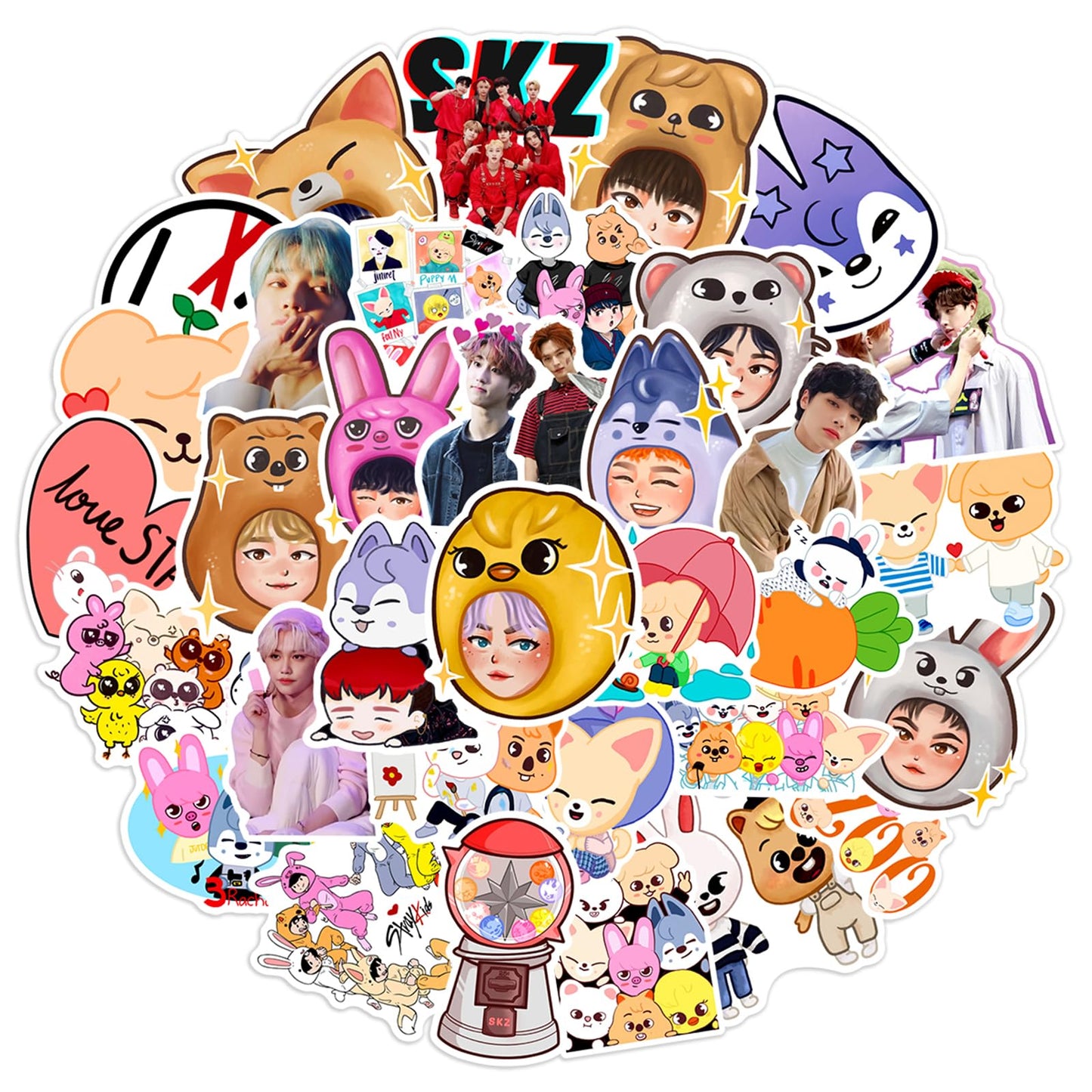 Cannity 50 Pcs Stray Kids Stickers for Water Bottles, Laptops & Luggage - Waterproof PVC Vinyl Decals