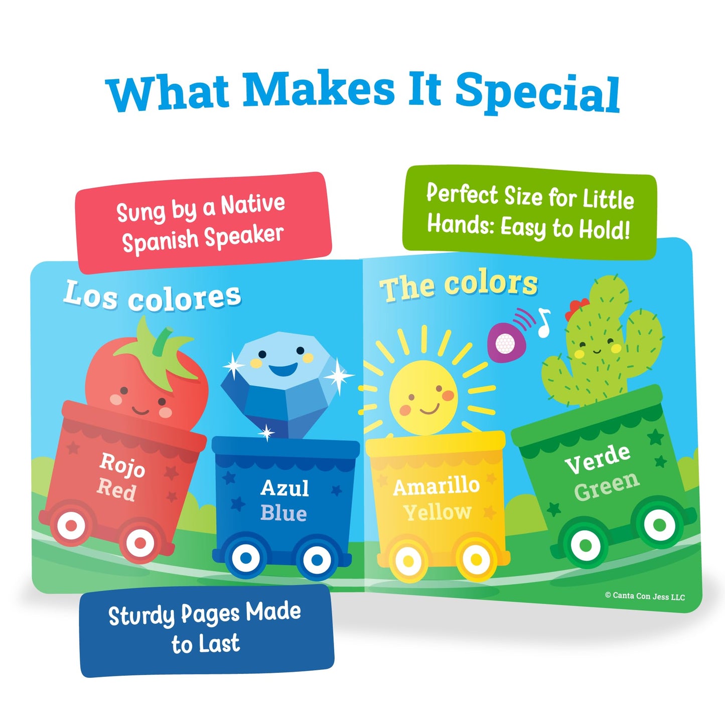 Canta Con Jess Spanish Learning Songs Sound Book – Bilingual 6-Song Book for Babies & Toddlers (Ages 1–3)
