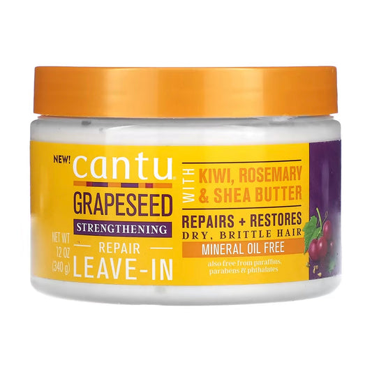 Cantu Grapeseed Repair Leave-In 12 oz / 340 gm - For Dry, Damaged & Breaking Hair