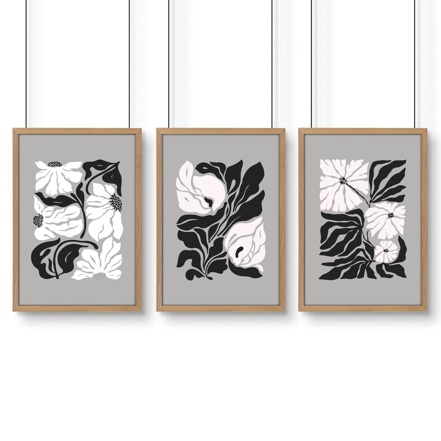 Canvas Prints Wall Decor | Set of 3 Botanical Wall art Prints