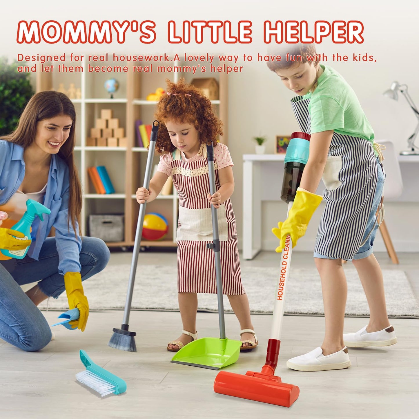 CAPAKIDS Kids Vacuum Cleaning Toy Set – Real Suction, Lights & Sounds