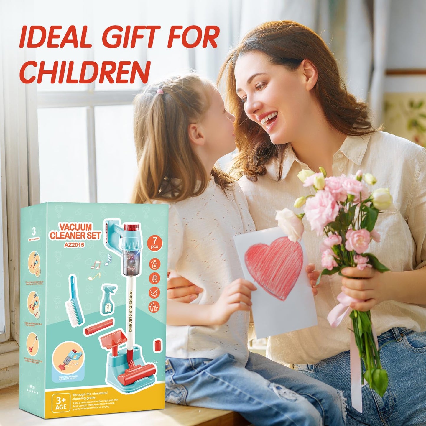 CAPAKIDS Kids Vacuum Cleaning Toy Set – Real Suction, Lights & Sounds