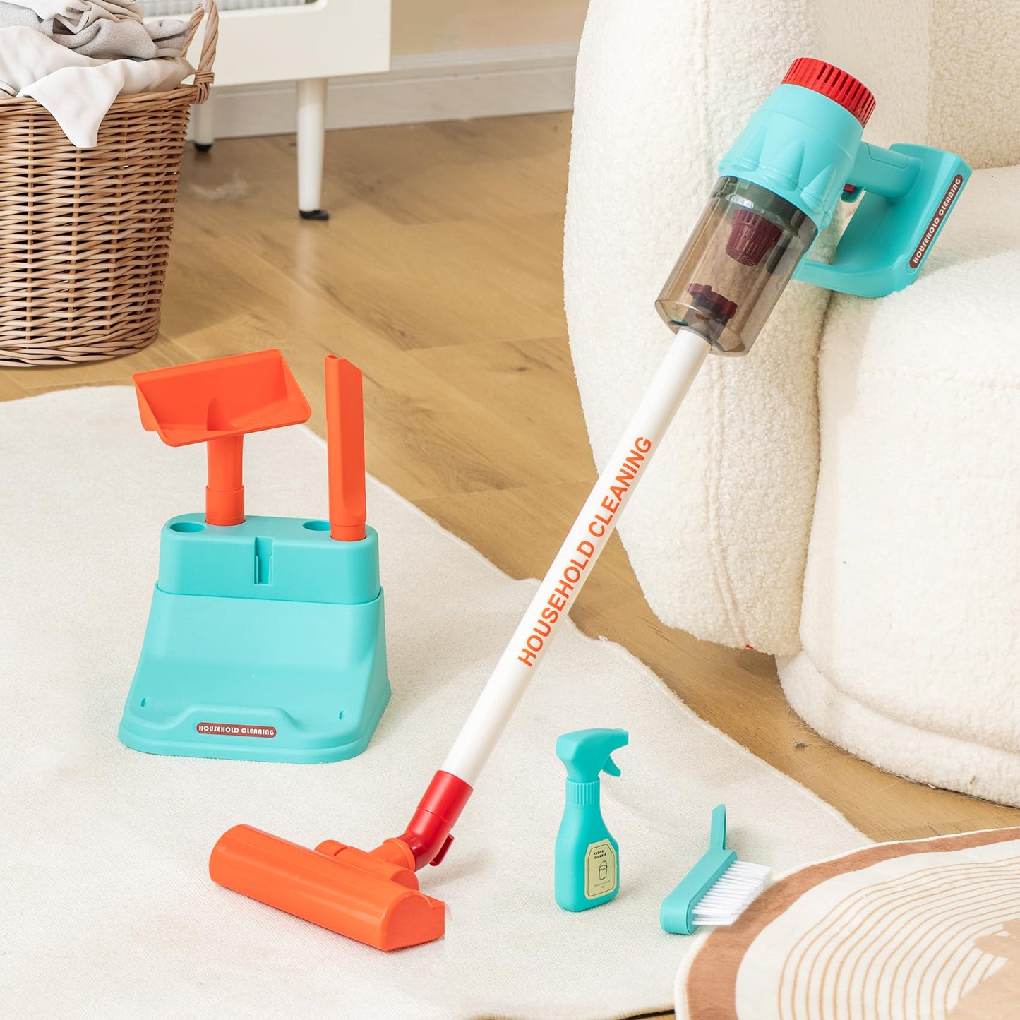 CAPAKIDS Kids Vacuum Cleaning Toy Set – Real Suction, Lights & Sounds