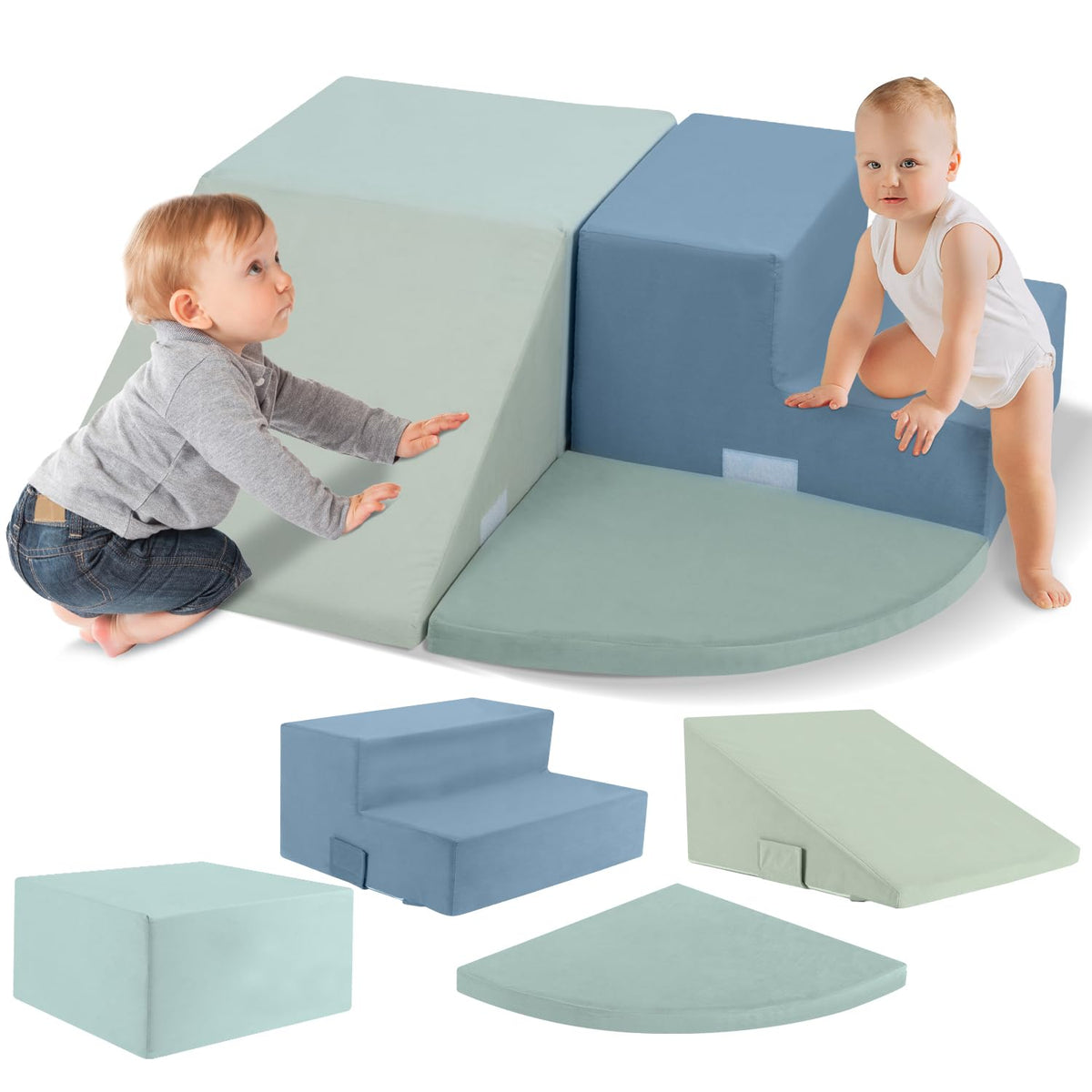 CAPAKIDS Large 4-Piece Foam Climbing Blocks – Velcro Indoor Toddler Toys