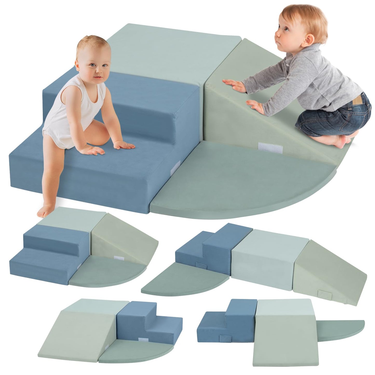 CAPAKIDS Large 4-Piece Foam Climbing Blocks – Velcro Indoor Toddler Toys