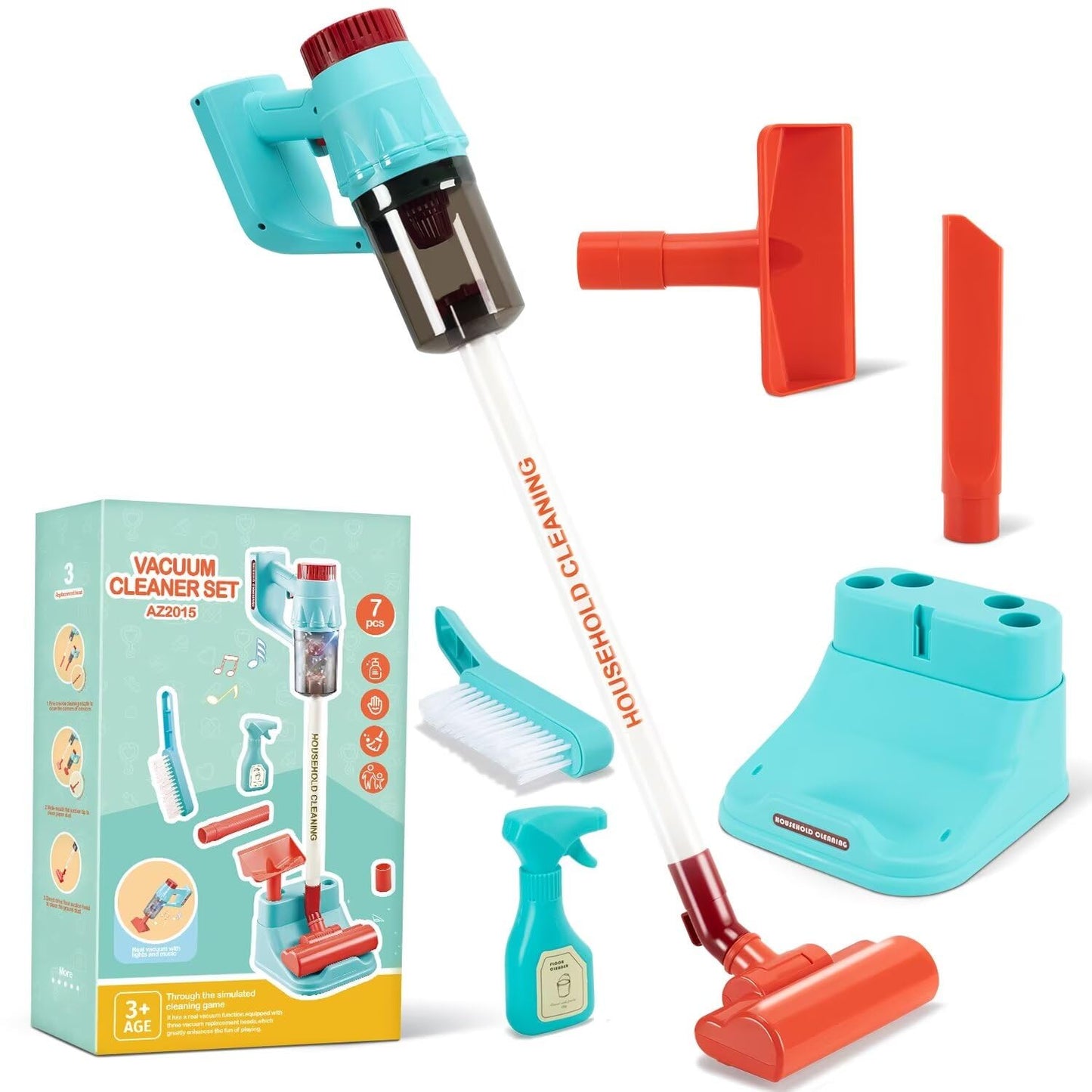 CAPAKIDS Kids Vacuum Cleaning Toy Set – Real Suction, Lights & Sounds
