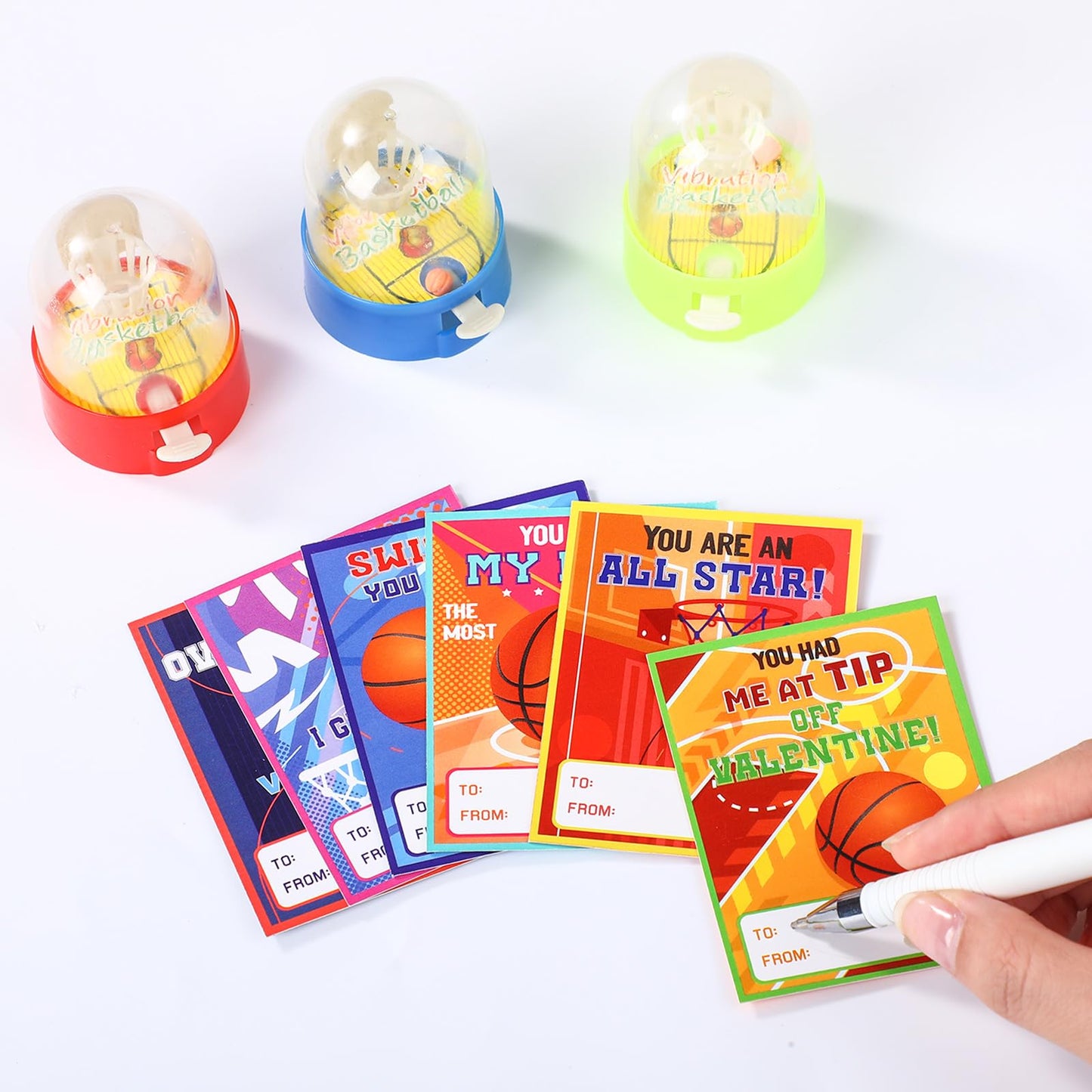 Capoda 36-Pack Valentines Finger Basketball Games & Cards | Classroom Gift Ideas