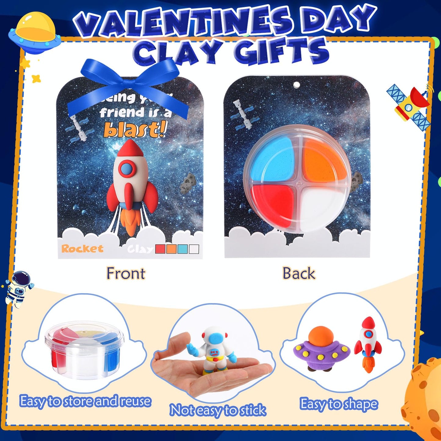 Capoda Valentine's Air Dry Clay Kit — 18-Set Kids Craft Gift