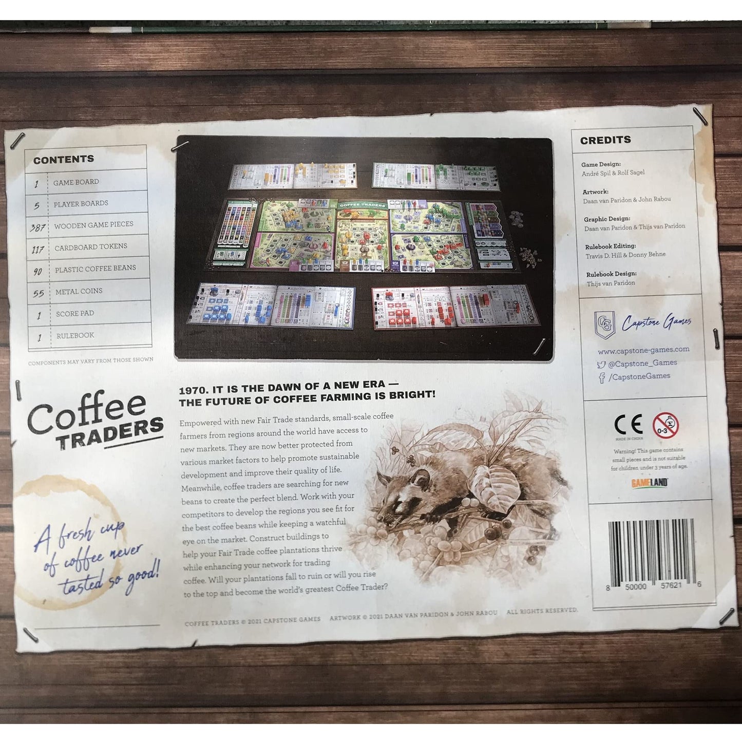 Capstone Games: Coffee Traders — Strategy Board Game for 3–5 Players (120 Min)