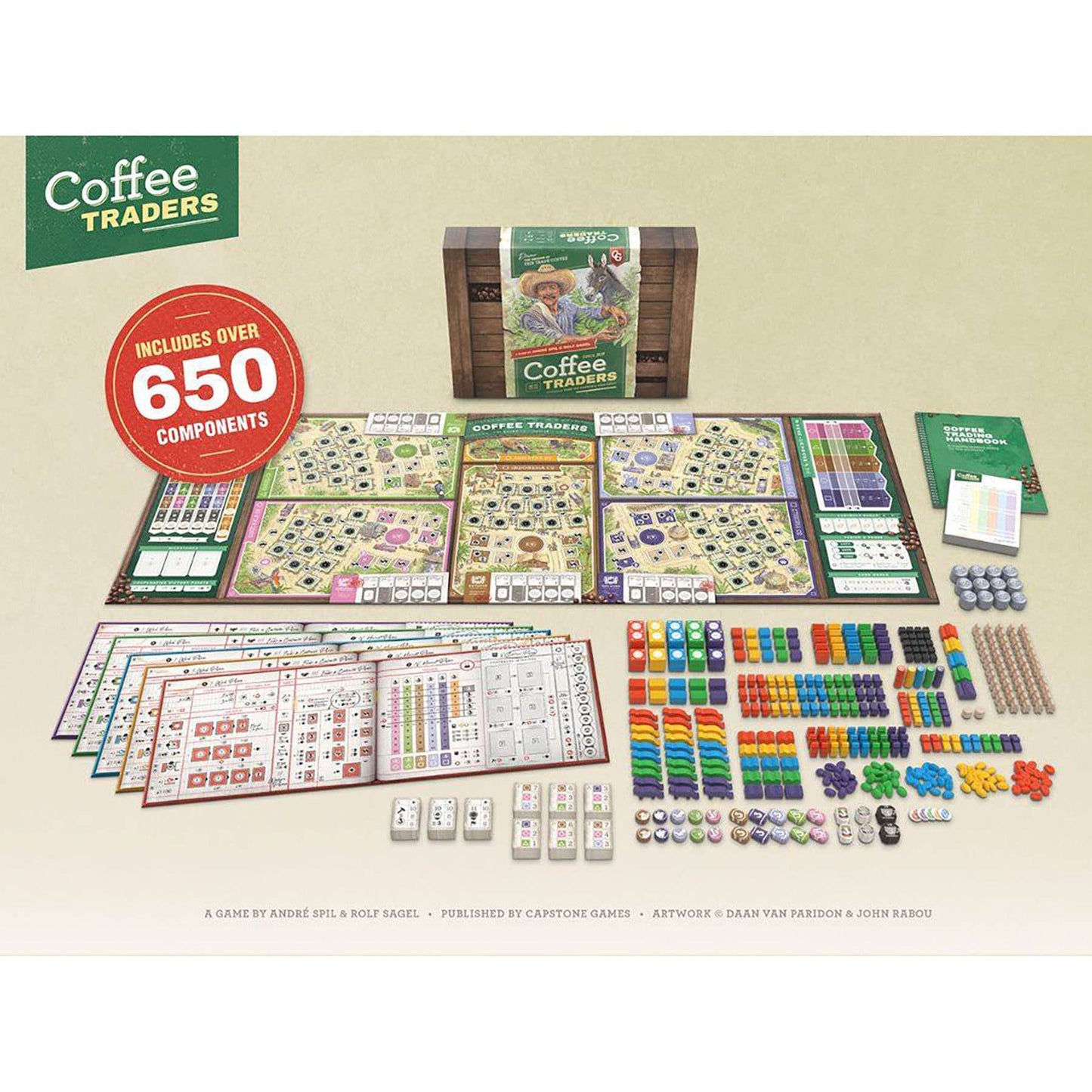Capstone Games: Coffee Traders — Strategy Board Game for 3–5 Players (120 Min)