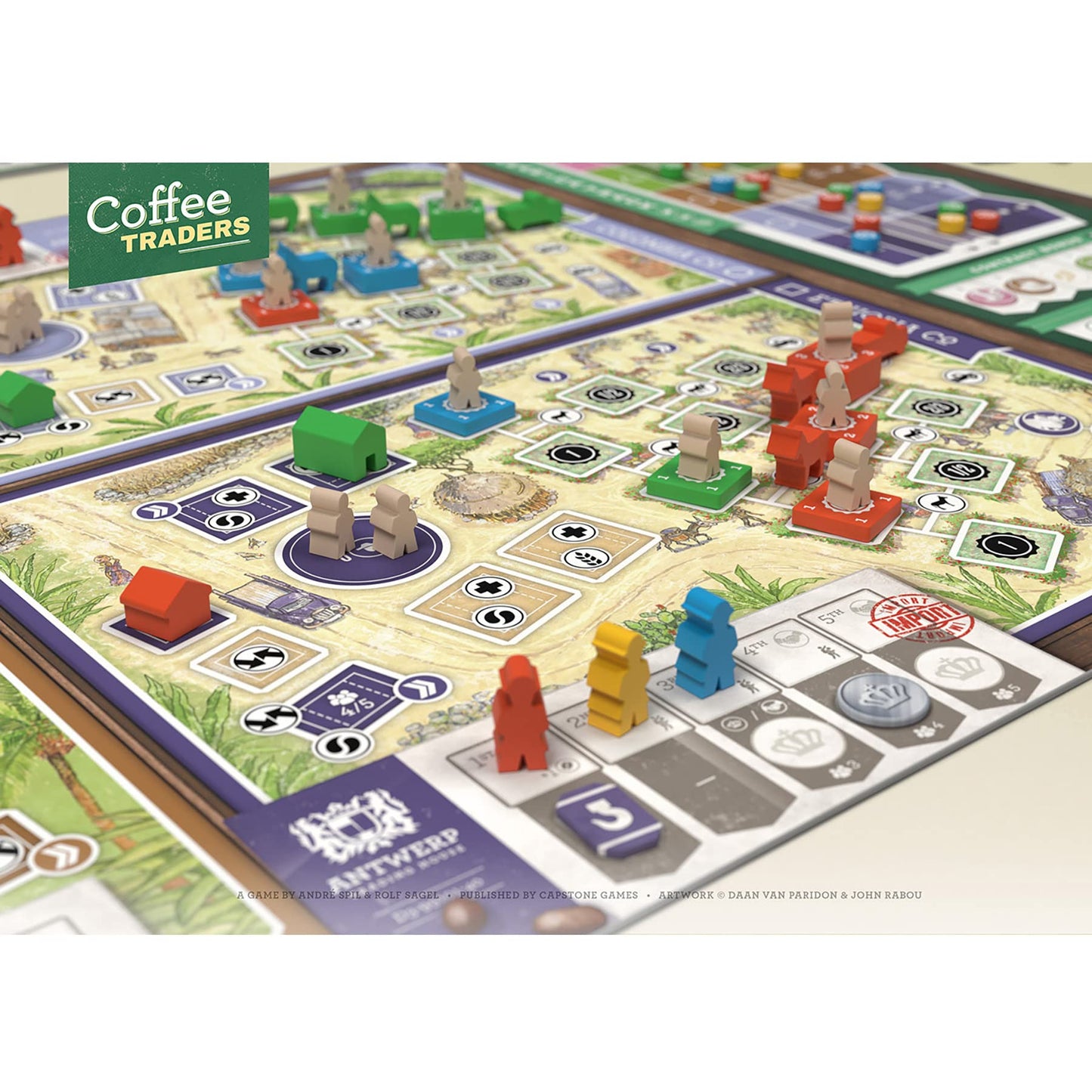 Capstone Games: Coffee Traders — Strategy Board Game for 3–5 Players (120 Min)