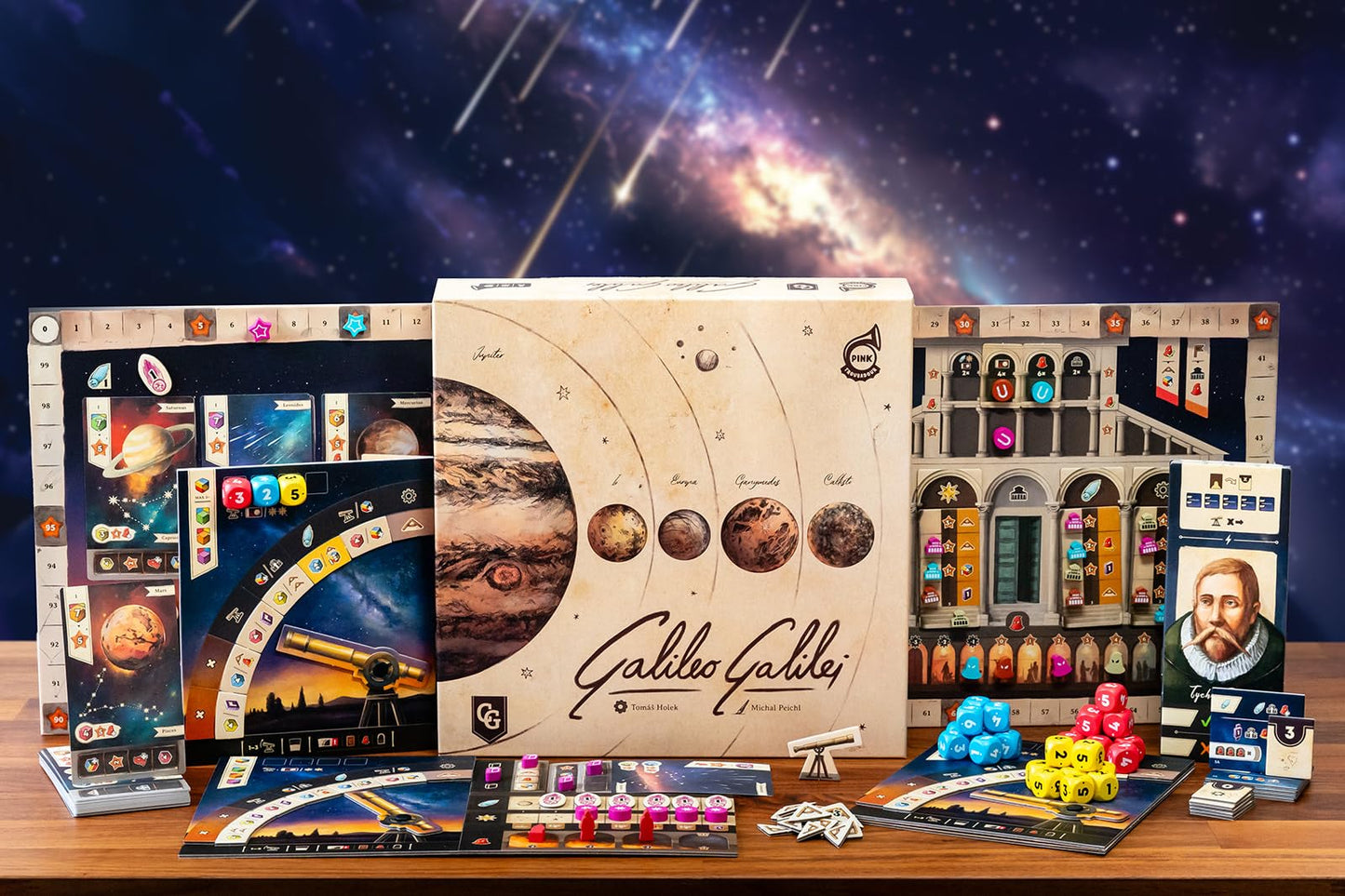 Capstone Games Galileo Galilei | Euro-Style Astronomy Strategy Board Game | 1-4 Players | 90 Minutes