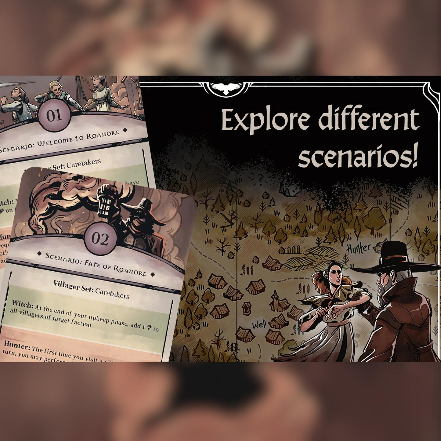 Capstone Games Pagan: Fate of Roanoke - Dueling Witch & Hunter Asymmetrical Card Game