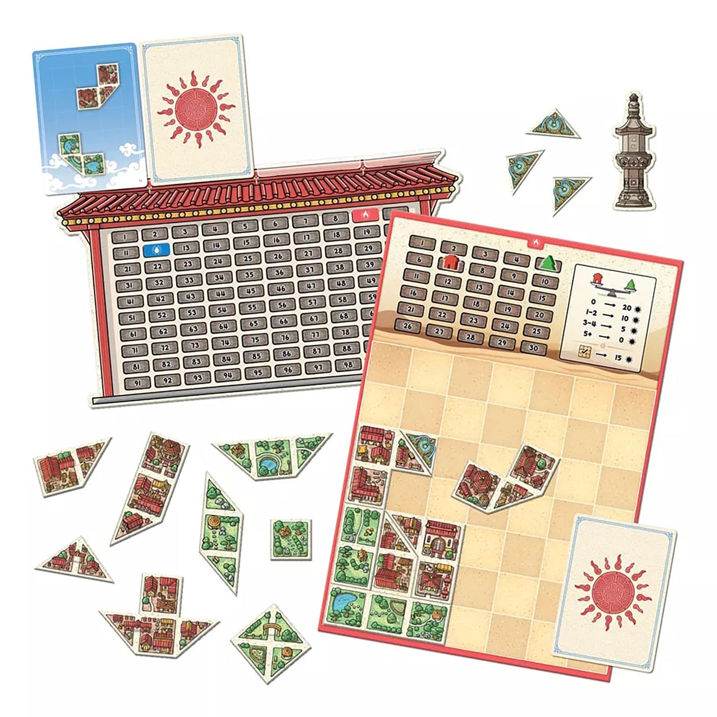 Capstone Games Tangram City — Tile Laying Strategy Board Game for 1–5 Players