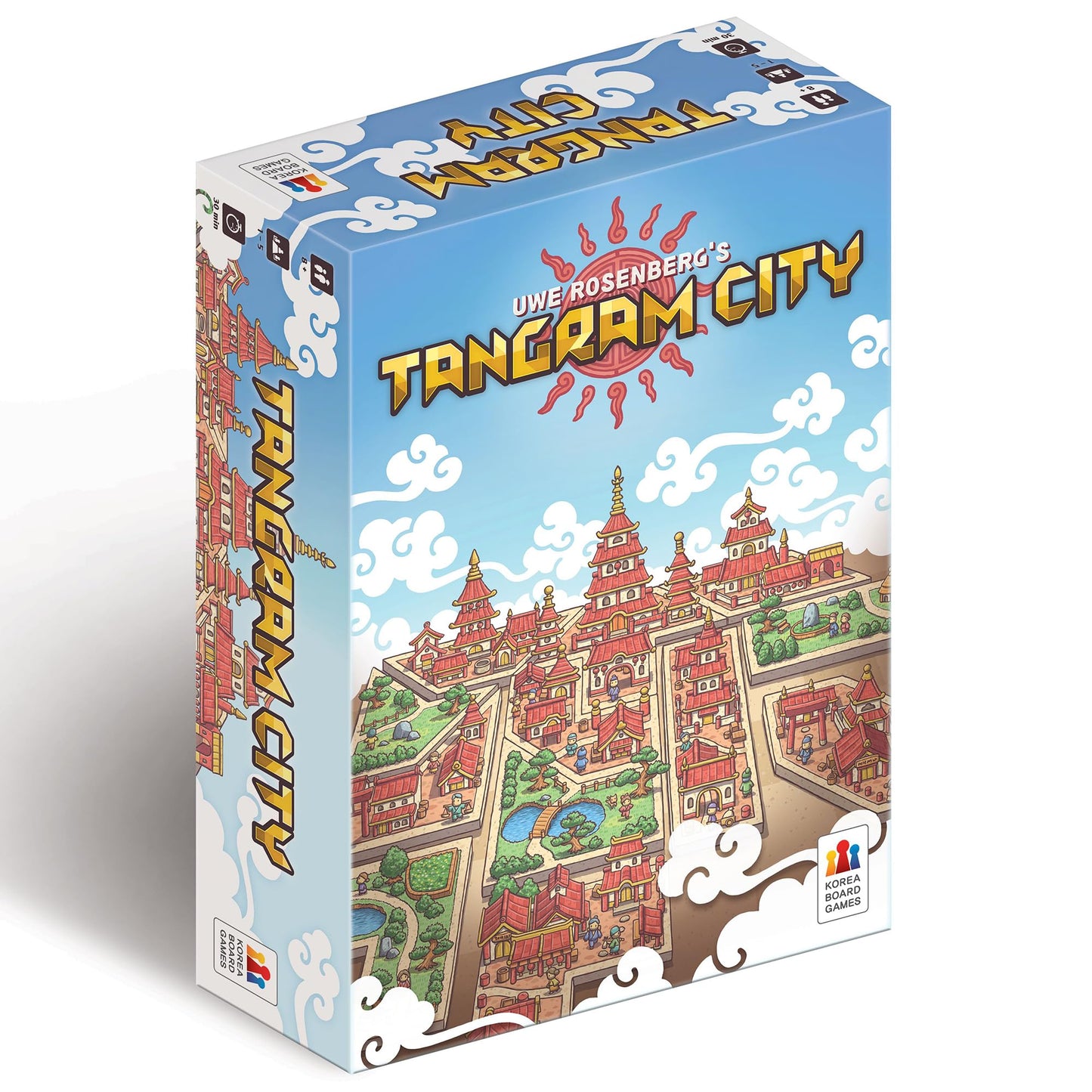 Capstone Games Tangram City — Tile Laying Strategy Board Game for 1–5 Players