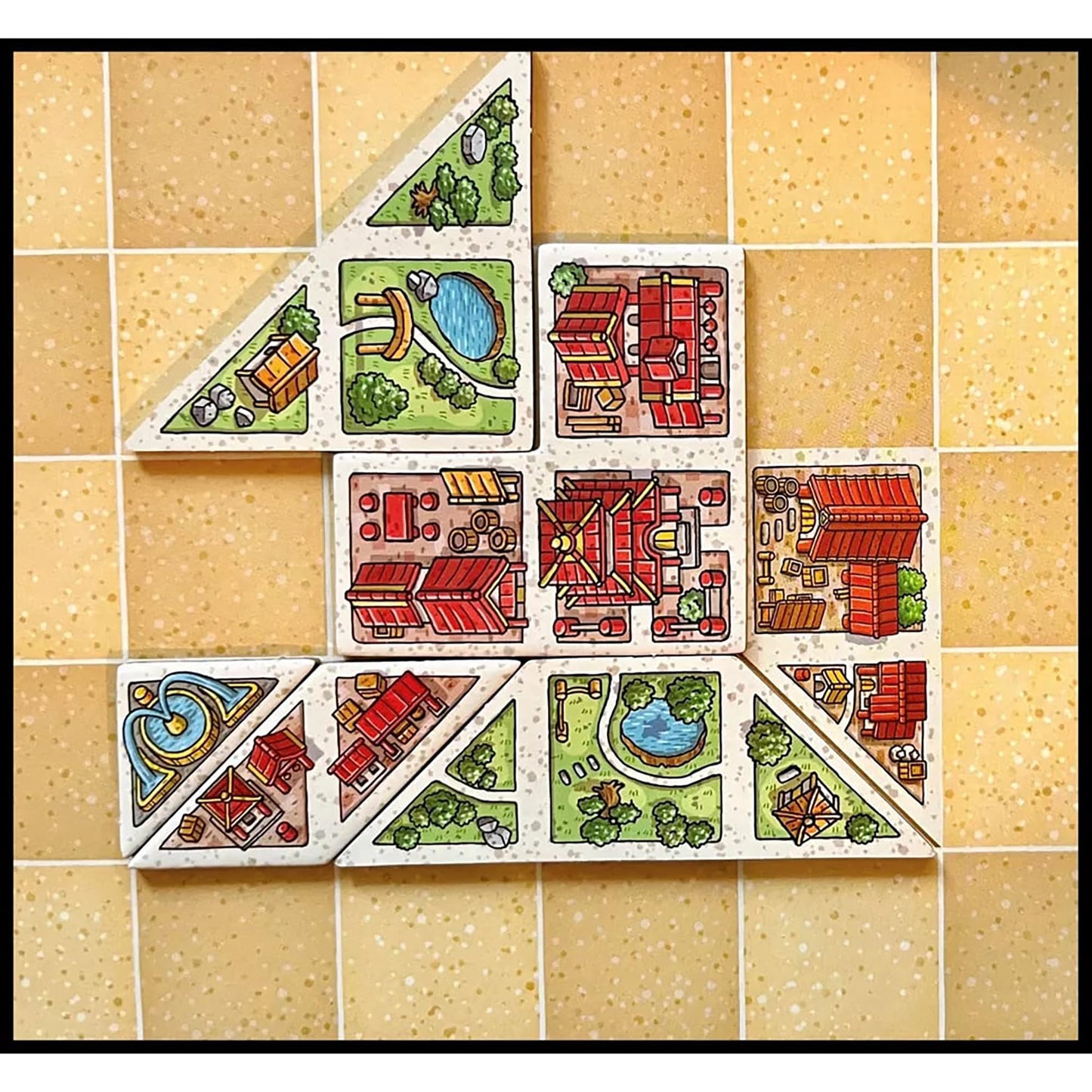 Capstone Games Tangram City — Tile Laying Strategy Board Game for 1–5 Players