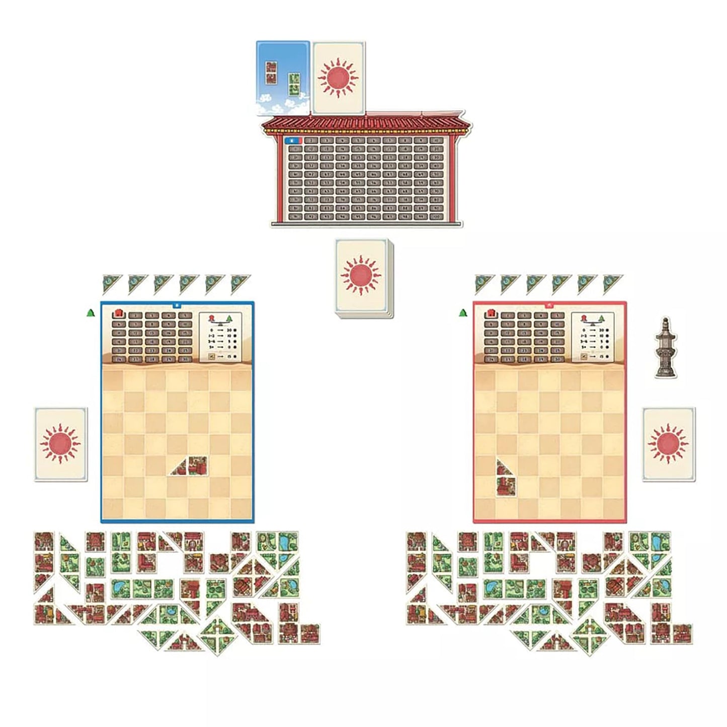 Capstone Games Tangram City — Tile Laying Strategy Board Game for 1–5 Players